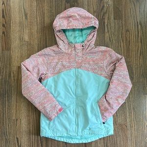 Girls Arctix size large medium weight jacket/coat aqua with pink multicolor